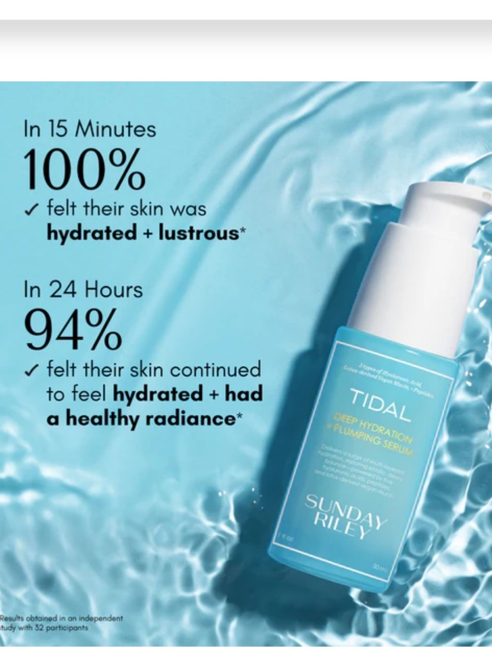 Sunday Riley Tidal Deep Hydration + Plumping Serum - NIB - Picture 3 of 11
